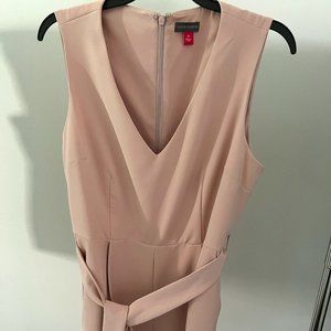 Vince Camuto Belted Cropped Jumpsuit - Blush